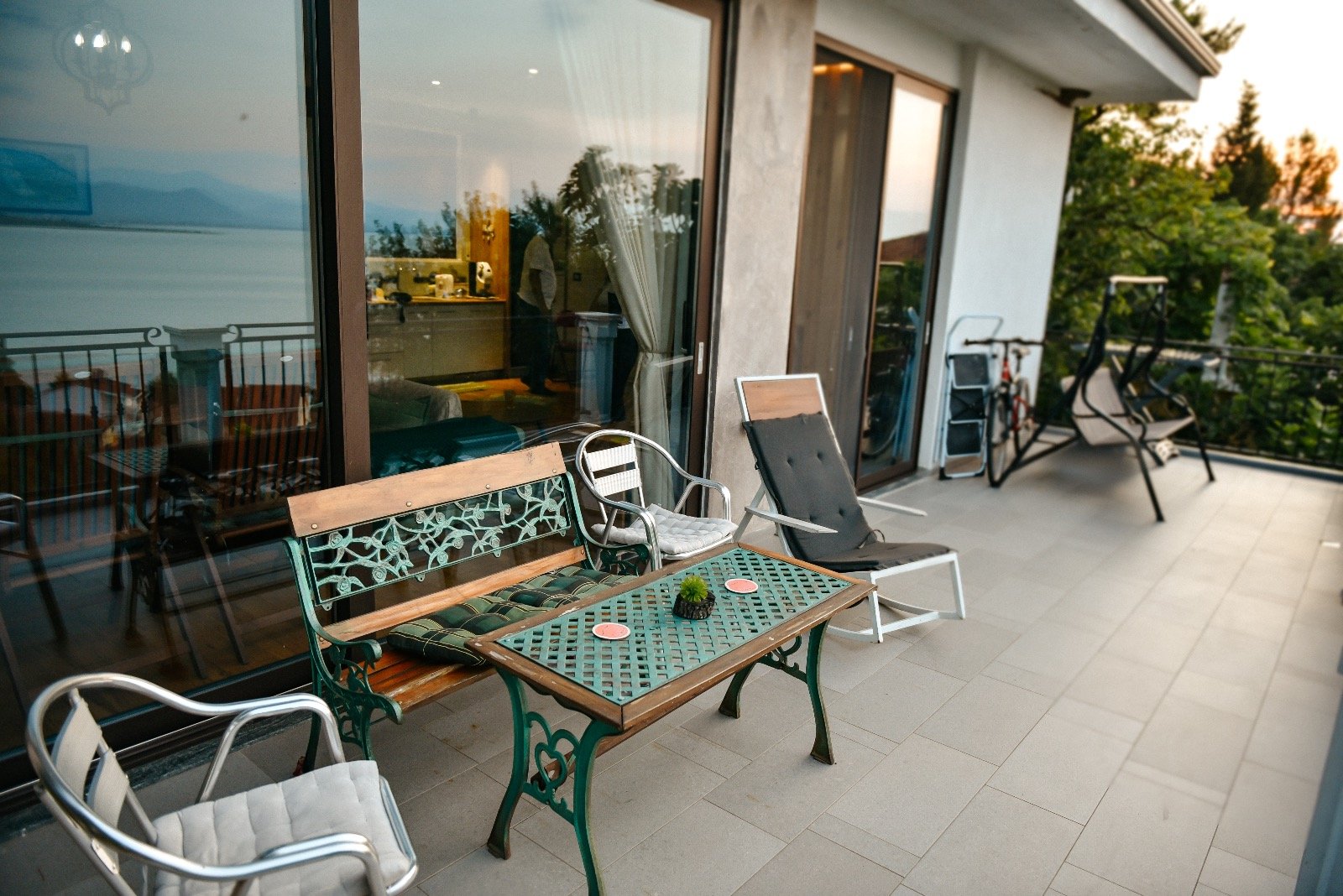 Balcony with lake view